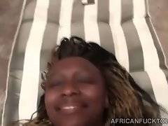 This ebony chick loves to feel hard dick moving inside her wet pussy.